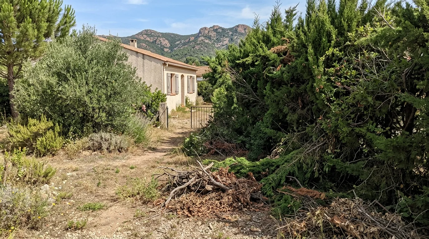Pin dense avant taille sanitaire à Bagnols-en-Forêt